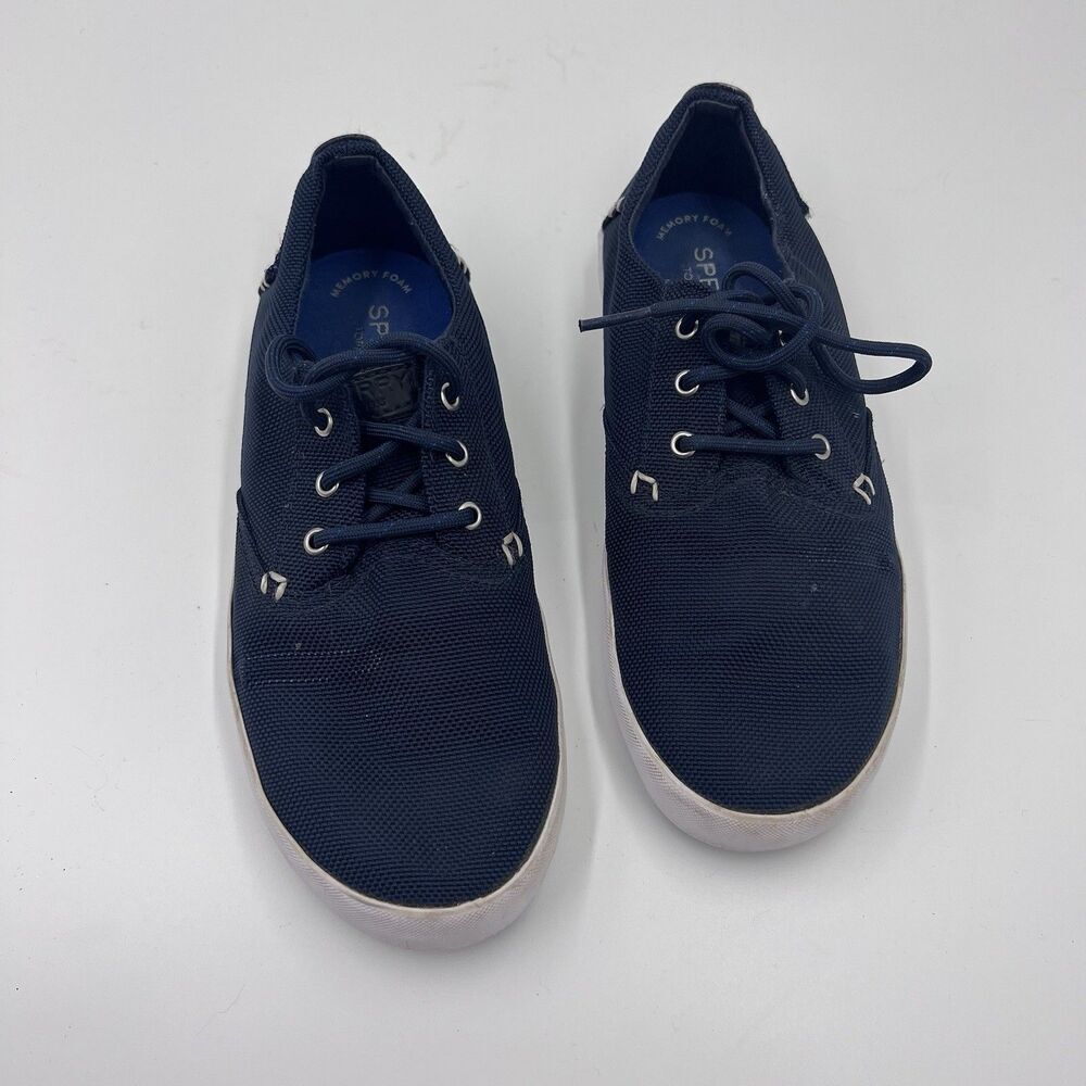 Sperry Top-Sider Women's Bodie Blue Canvas Memory Foam Sneakers Size 4M